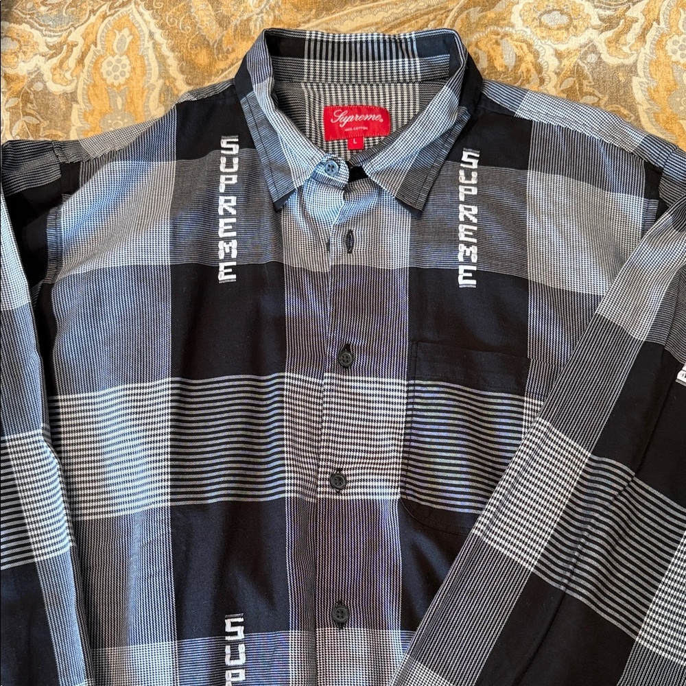 Supreme Black and White Checkered Shirt
